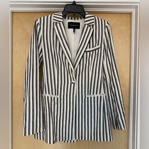 BCBGMAXAZRIA Women's Striped One Button Jacket Blazer